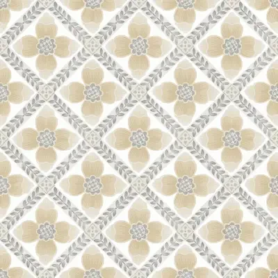 Mimi Neutral Quilted Floral Peel & Stick Wallpaper