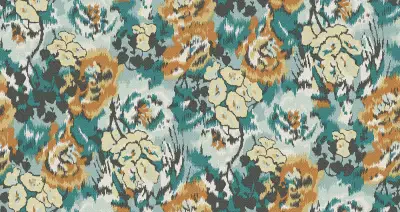 Flower Pot Teal & Orange Wallpaper
