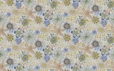 Magic Garden Blue & Green Wallpaper