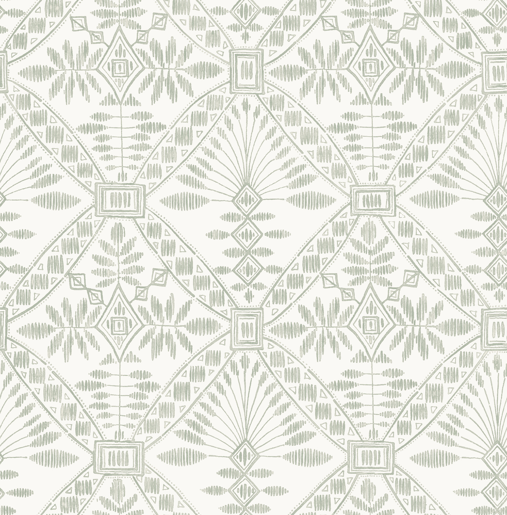 Emmarie Green Geometric Wallpaper