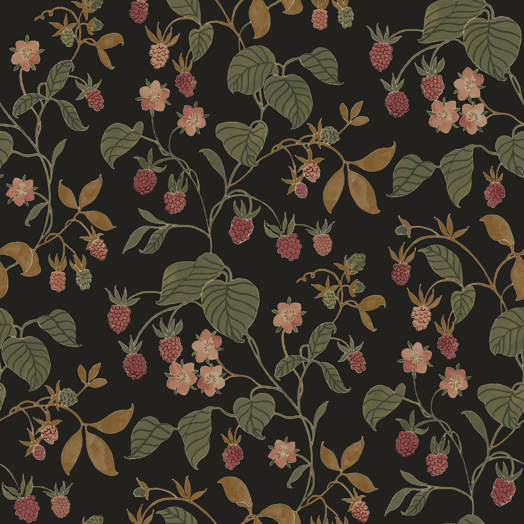 Mercy Black Berry Vines Wallpaper