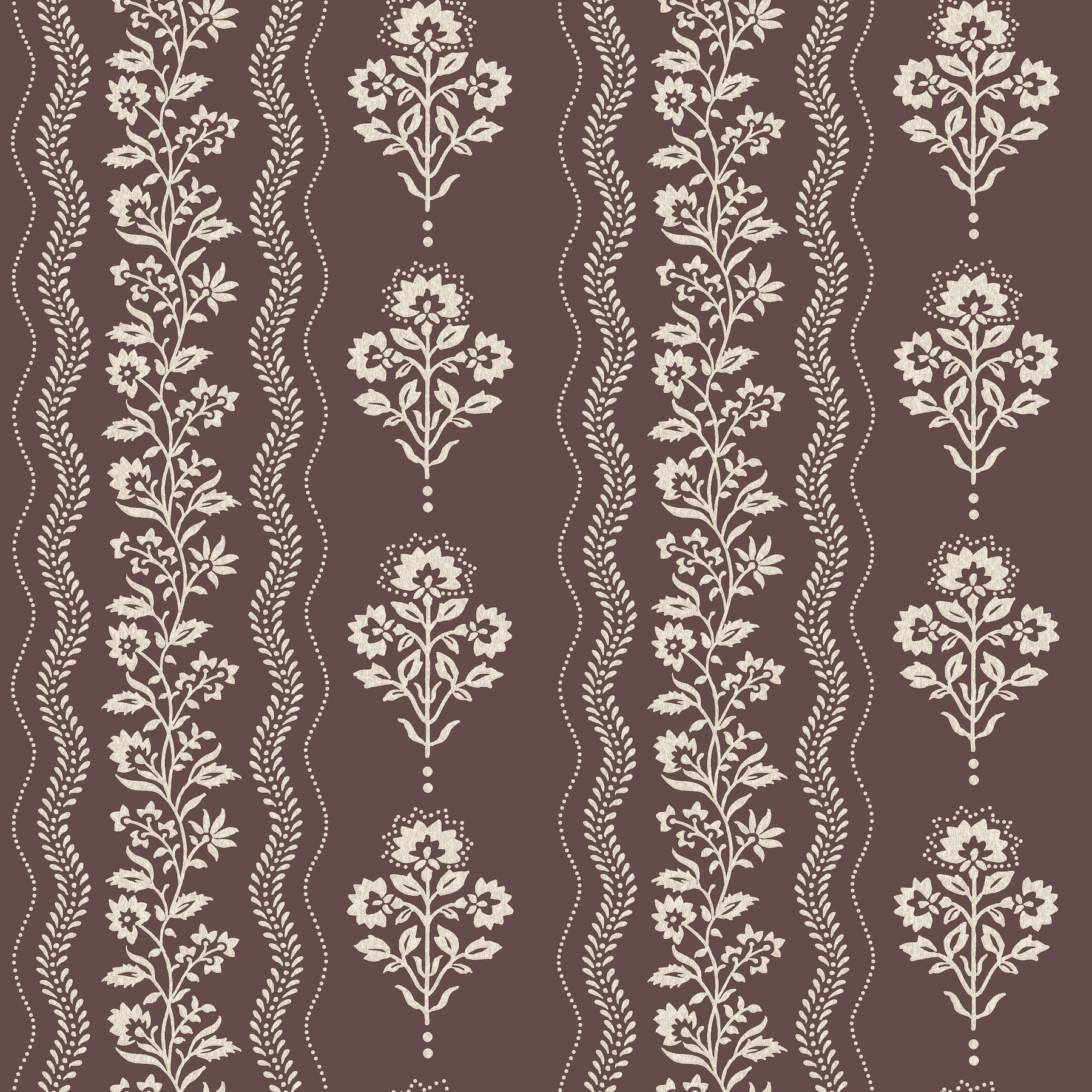 Lenea Burgundy Floral Stripe Wallpaper