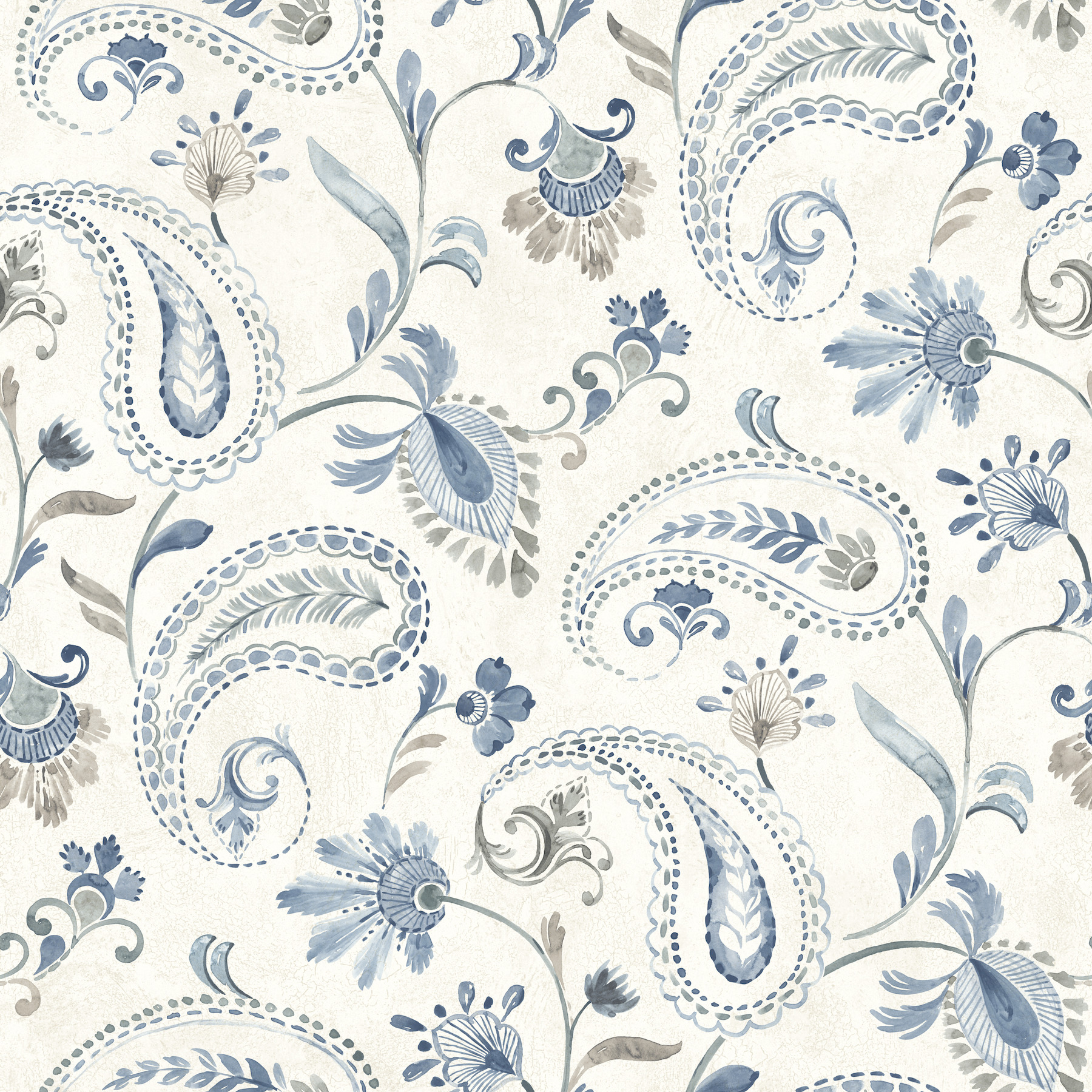 Darlene Blue Jacobean Wallpaper