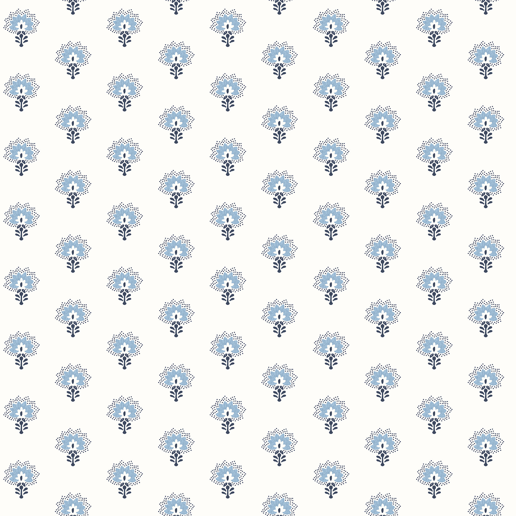 Hilda Blue Floral Medallion Wallpaper