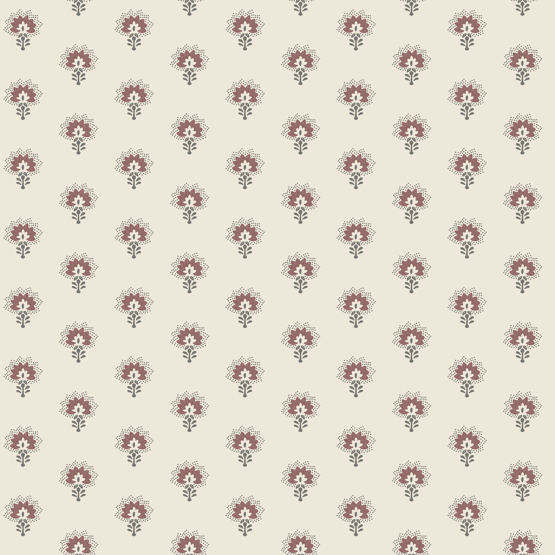 Hilda Burgundy Floral Medallion Wallpaper