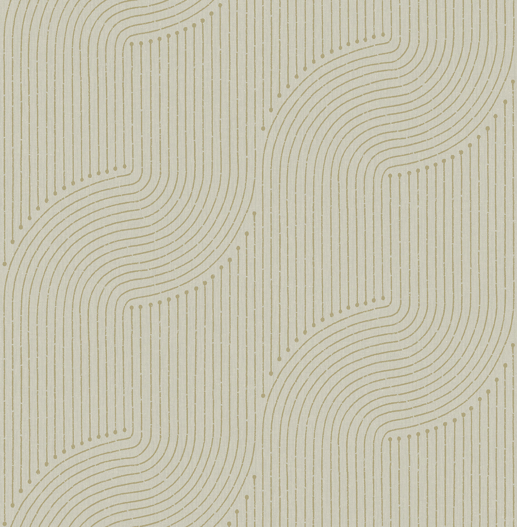 Braddock Gold Rhythmic Flow Wallpaper