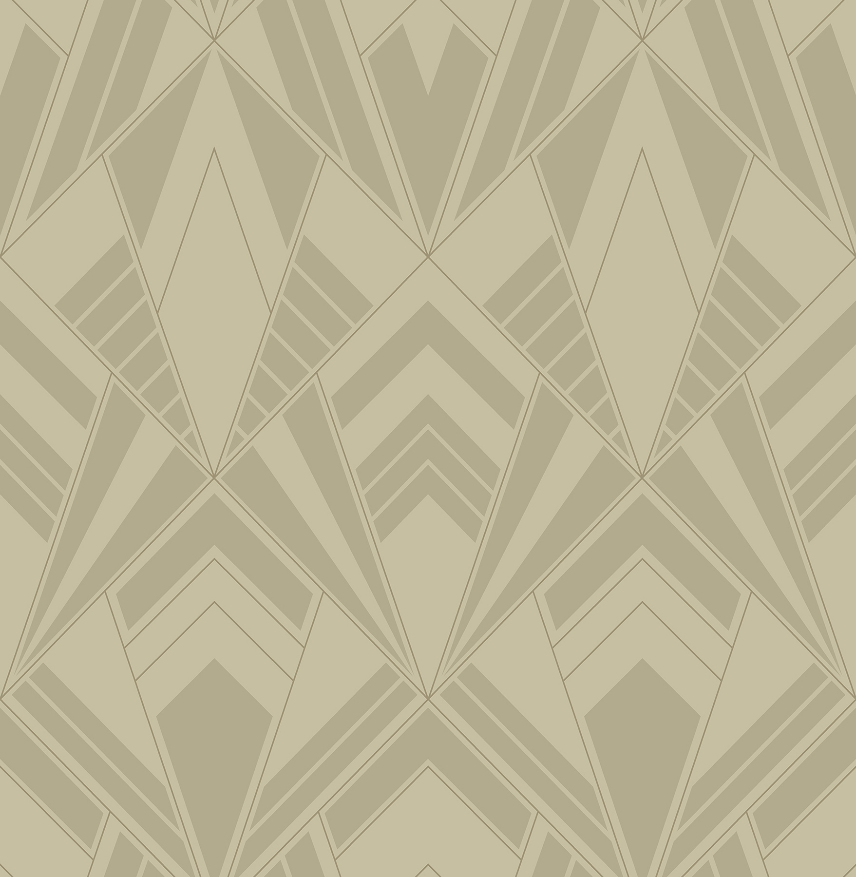 Allenby Khaki Flocked Wallpaper