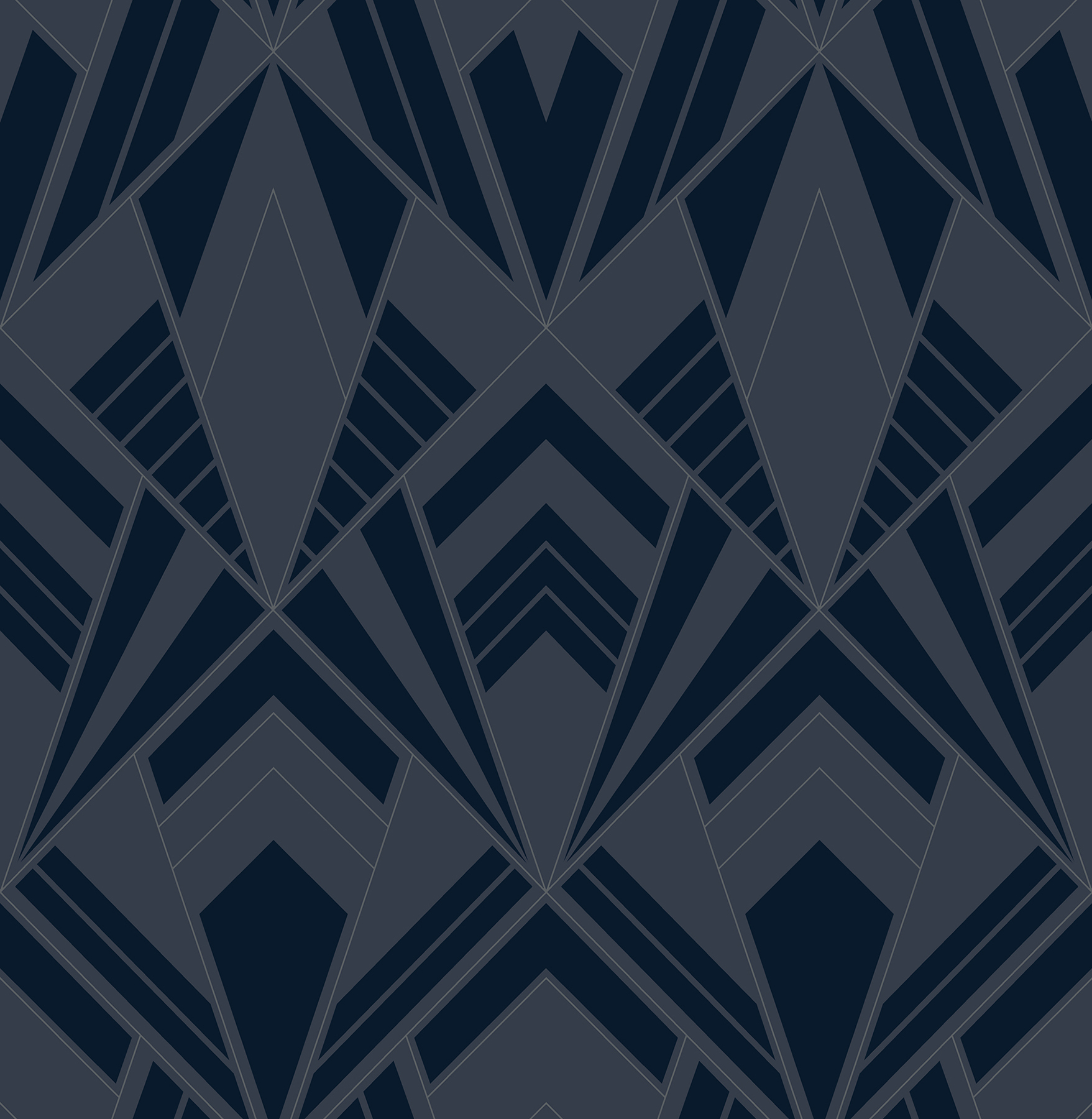 Allenby Indigo Flocked Wallpaper