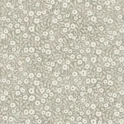 Poppy Trail Grey Floral Wallpaper