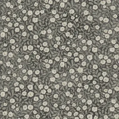 Poppy Trail Black Floral Wallpaper