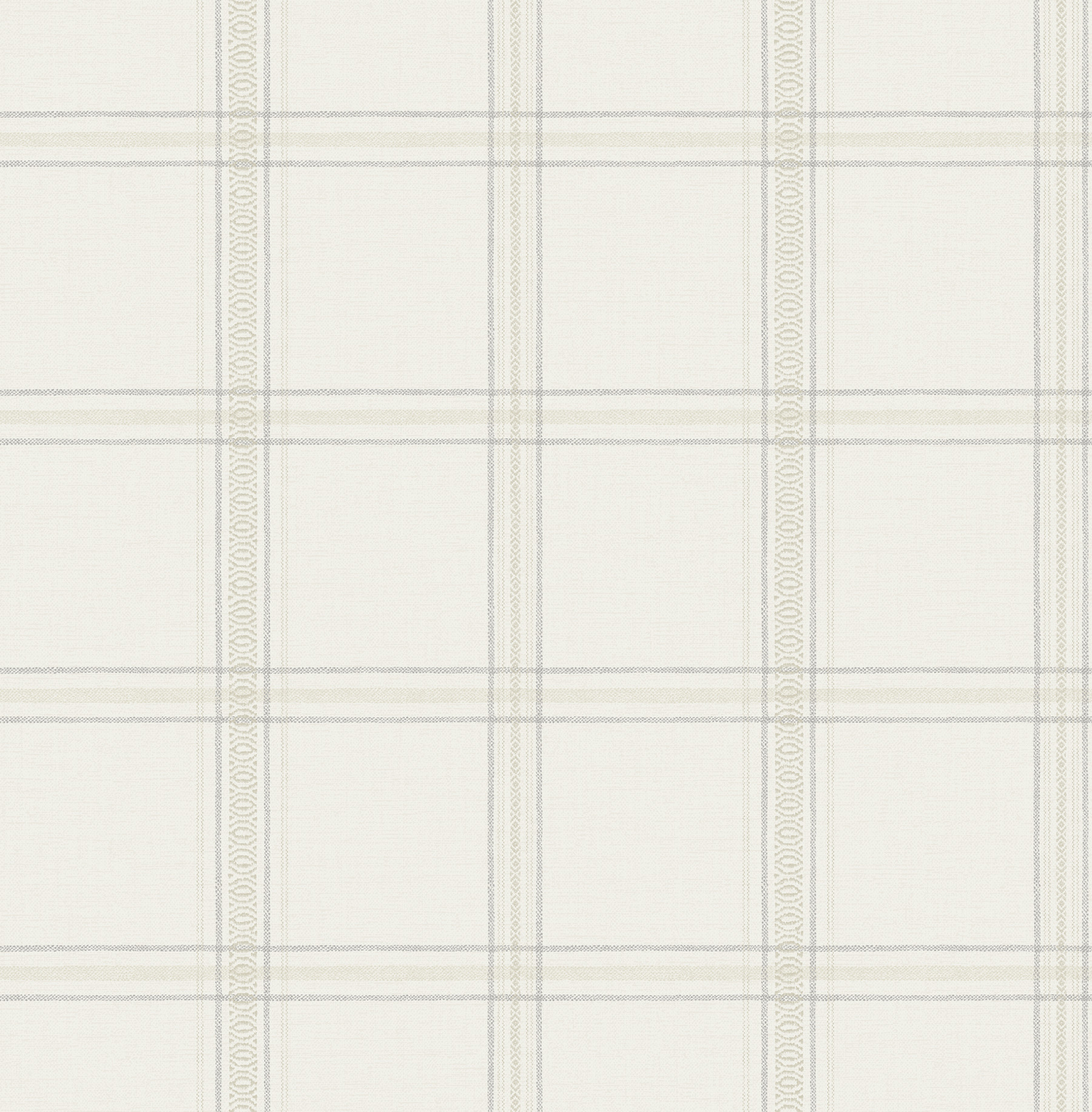 Auberge White Plaid Wallpaper