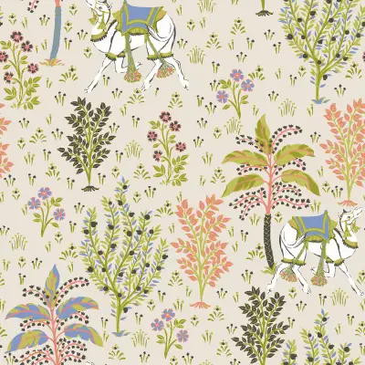 Linen Camel's Courtyard Peel & Stick Wallpaper
