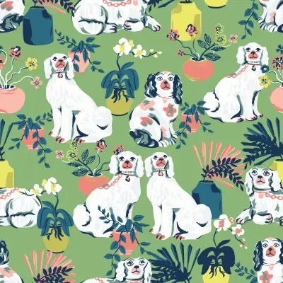 Jade Good Dog Peel & Stick Wallpaper