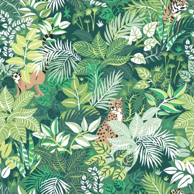 Sage Tropical Oasis Peel & Stick Wallpaper