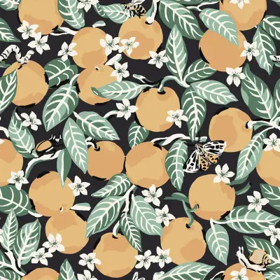 Ink Orange Grove Peel & Stick Wallpaper