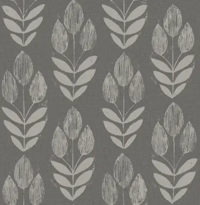 Garland Charcoal Block Tulip Wallpaper