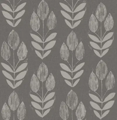 Garland Charcoal Block Tulip Wallpaper