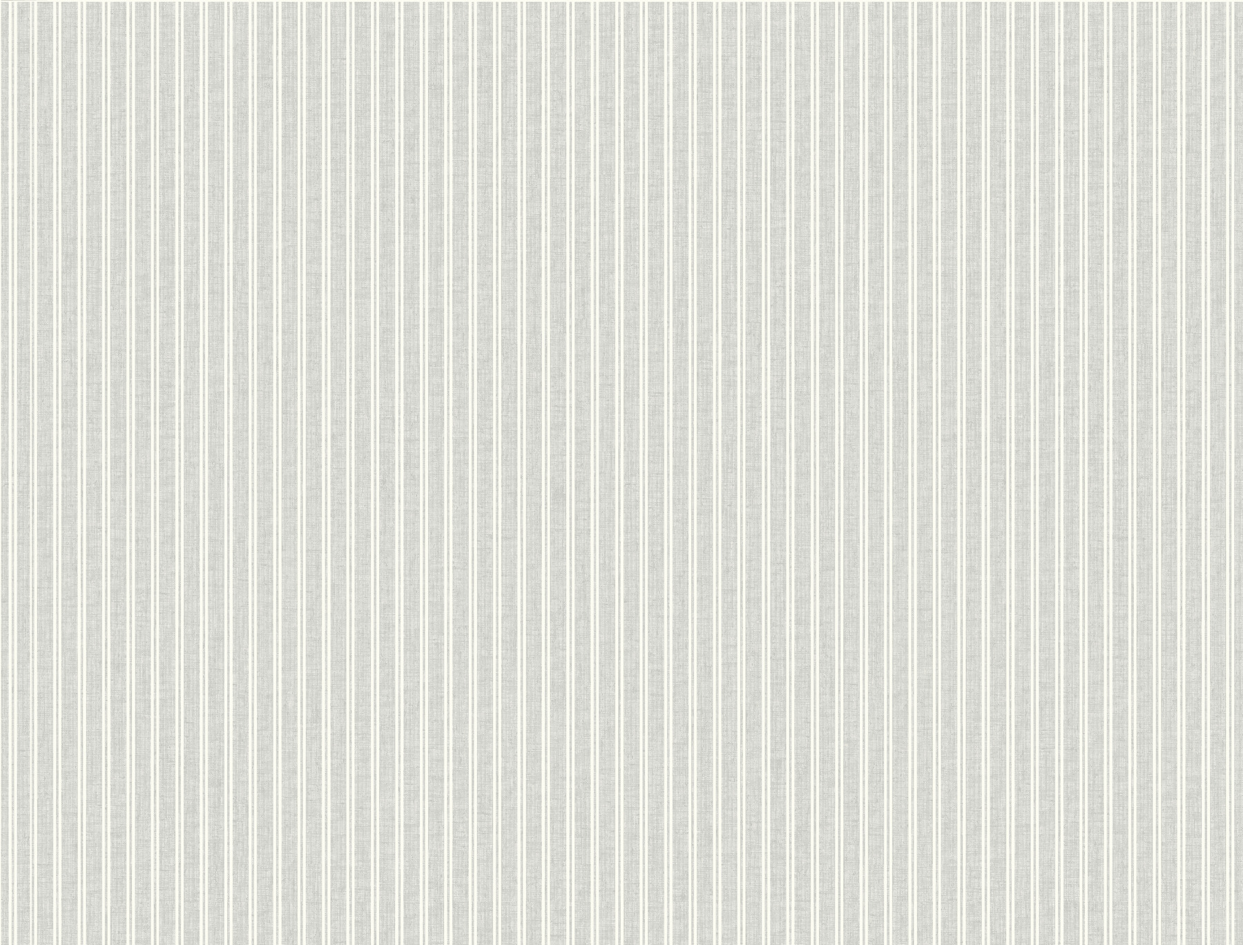 Ticking Stripe Grey Faux Linen Wallpaper