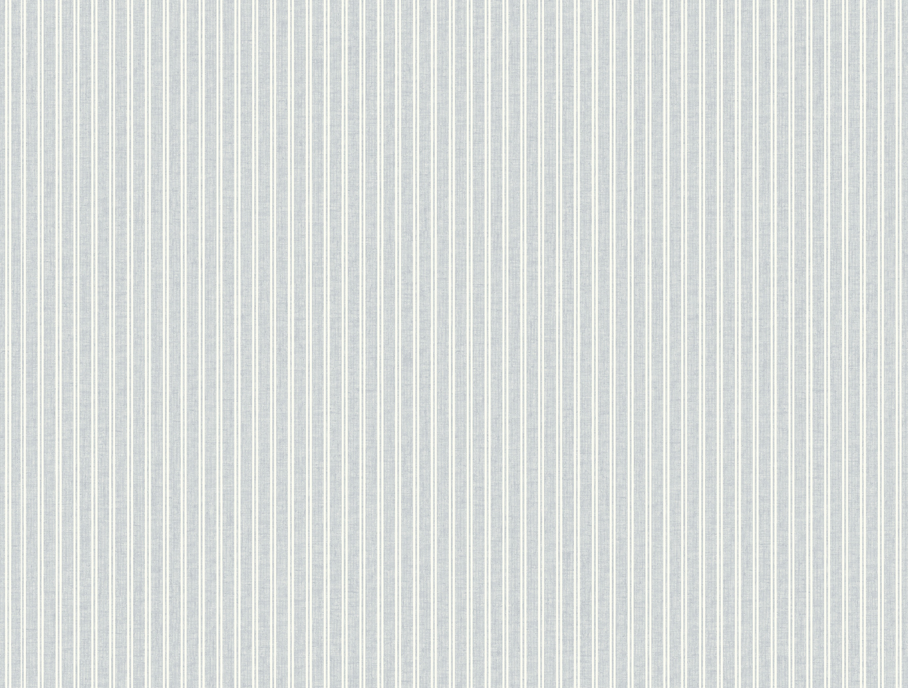 Ticking Stripe Blue Faux Linen Wallpaper