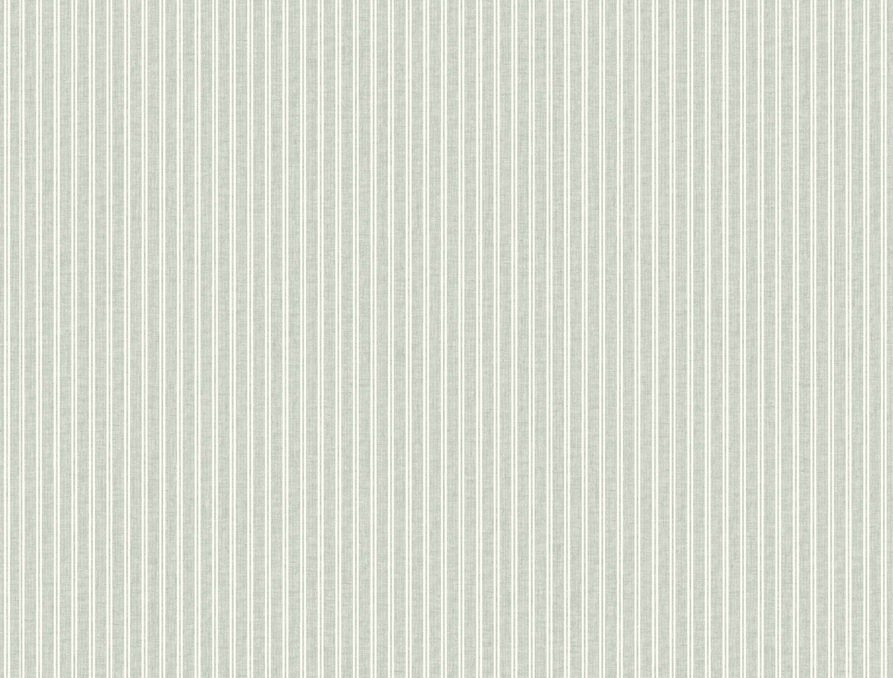 Ticking Stripe Sage Faux Linen Wallpaper