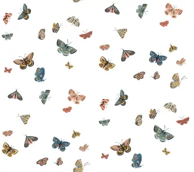 Butterfly House White Peel & Stick Wallpaper