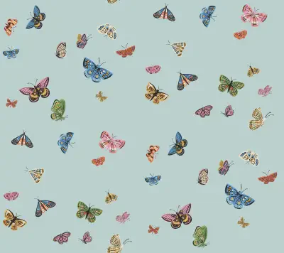 Butterfly House Light Blue Peel & Stick Wallpaper