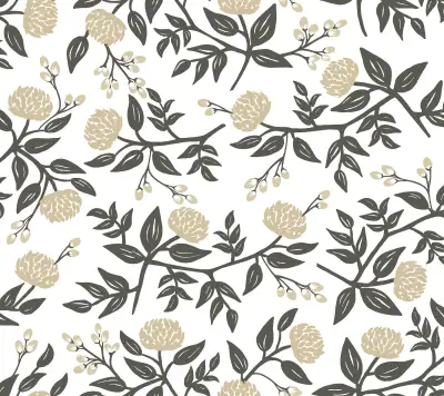 Peonies Gold Floral Premium Peel + Stick Wallpaper