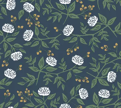 Peonies Navy Floral Premium Peel + Stick Wallpaper