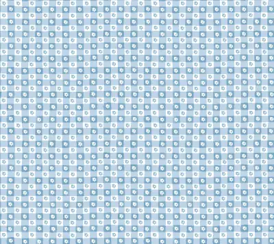 Daisy Gingham Blue Floral Check Premium Peel + Stick Wallpaper