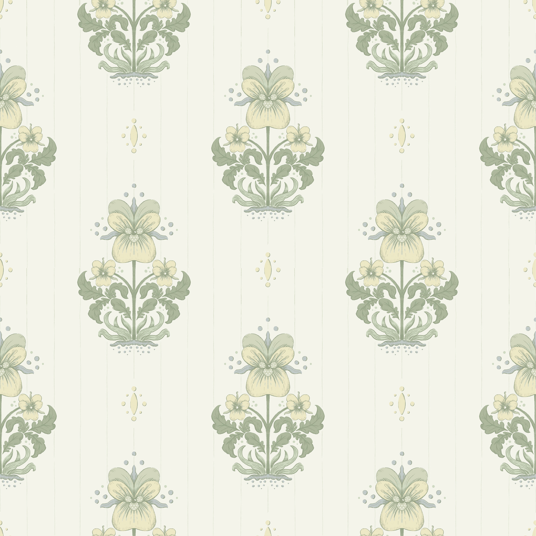 Gullvie White Pansies Wallpaper