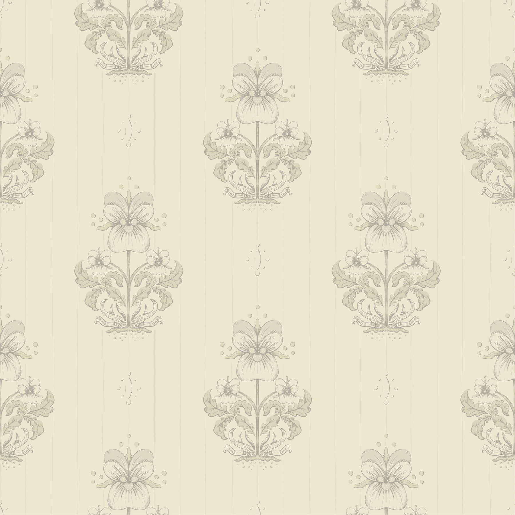 Gullvie Cream Pansies Wallpaper