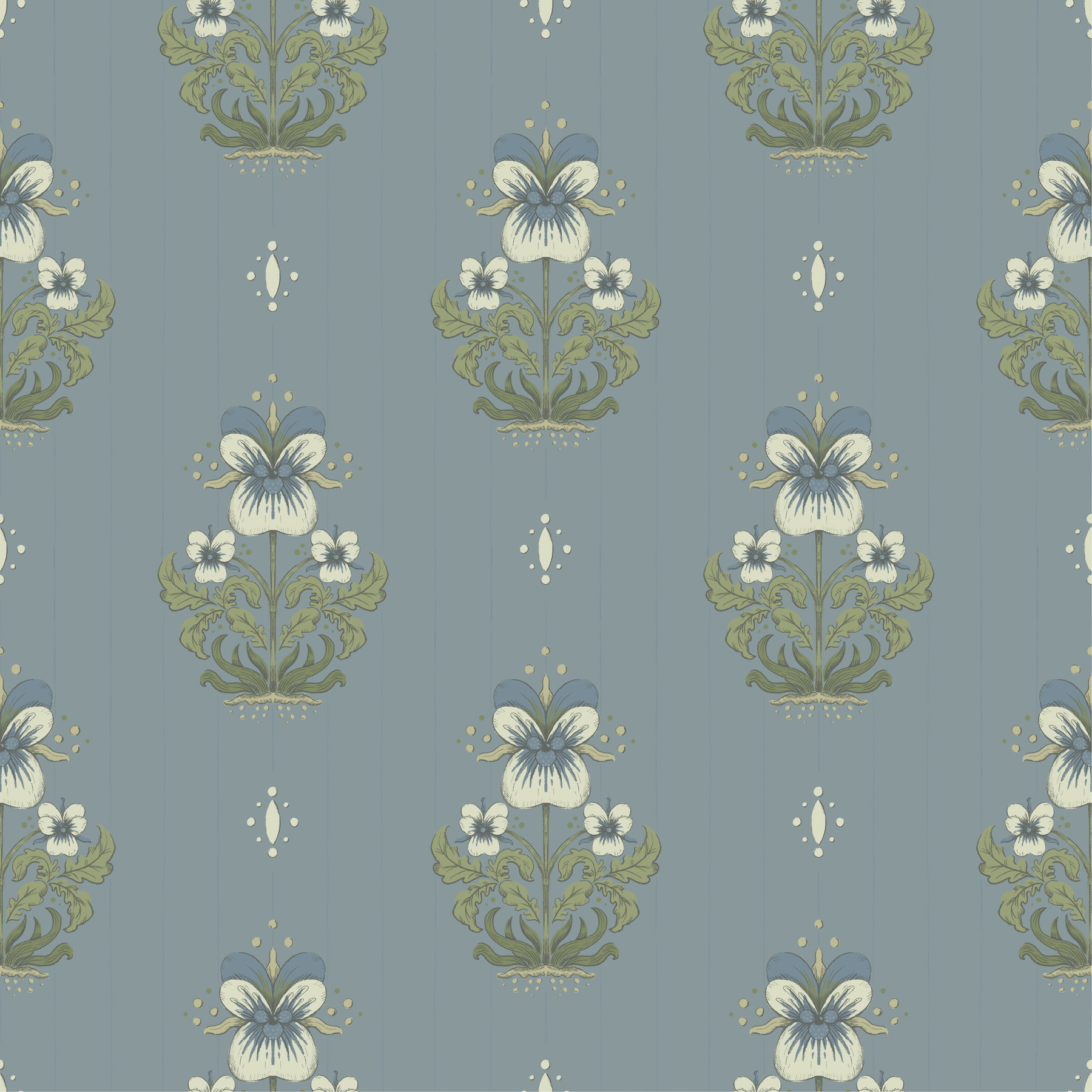 Gullvie Light Blue Pansies Wallpaper