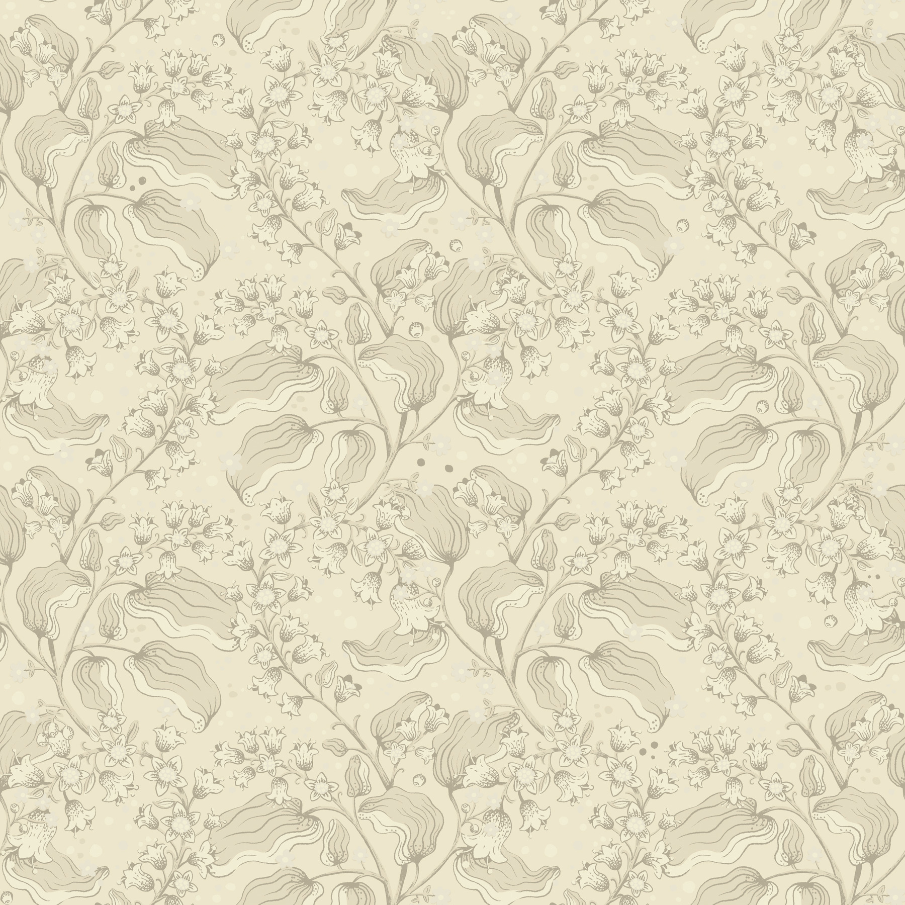 Syren Khaki Dainty Floral Wallpaper