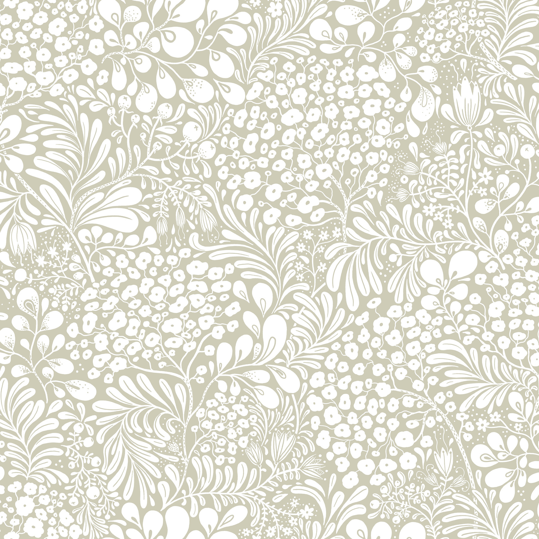 Siv Dark Grey Botanical Wallpaper