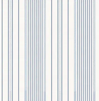 Navarres Stripe Blue Faux Linen Wallpaper