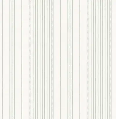 Navarres Stripe Light Green Faux Linen Wallpaper