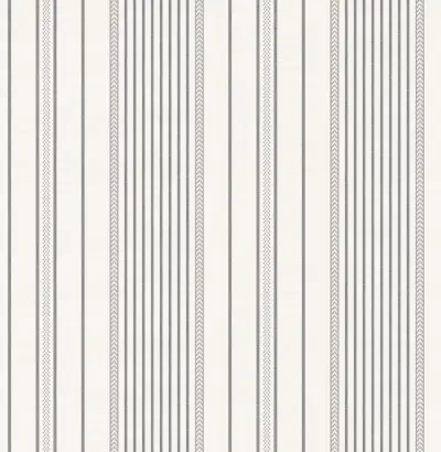 Navarres Stripe Charcoal Faux Linen Wallpaper