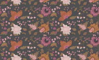 Latrice Black Floral Wallpaper