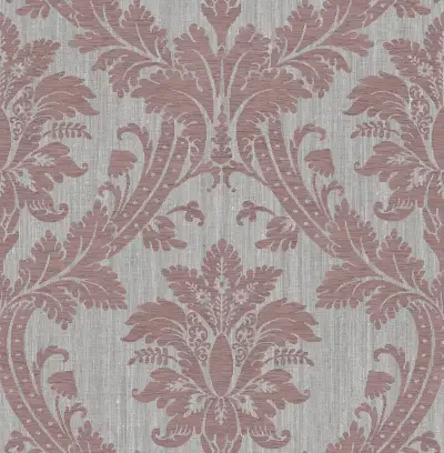 Clelia Maroon Damask Wallpaper
