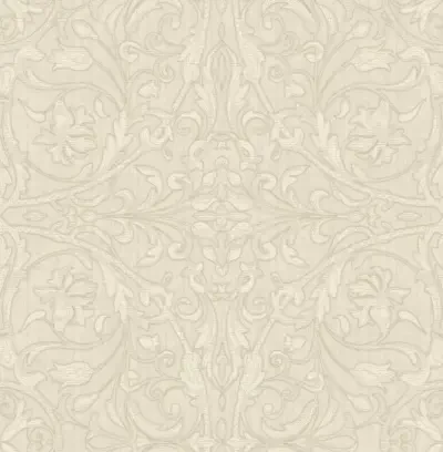 Fenice Beige Scroll Wallpaper