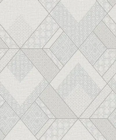 Castle White Geometric Wallpaper