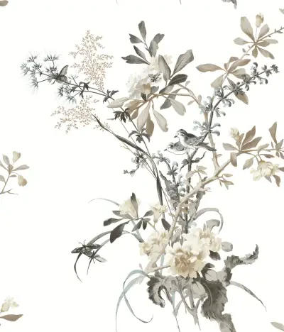 Wild Flowers Neutral Peel & Stick Wallpaper