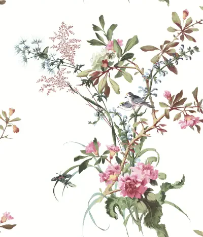 Wild Flowers Rose Peel & Stick Wallpaper