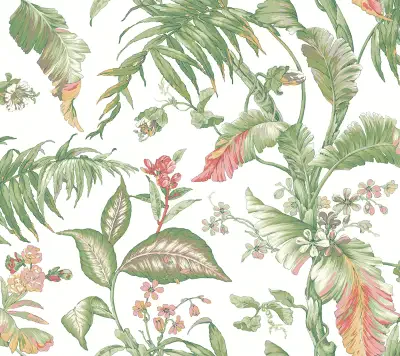 Fiji Garden White Multi Peel & Stick Wallpaper