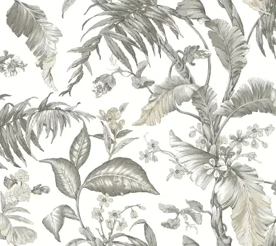 Fiji Garden Black & White Peel & Stick Wallpaper