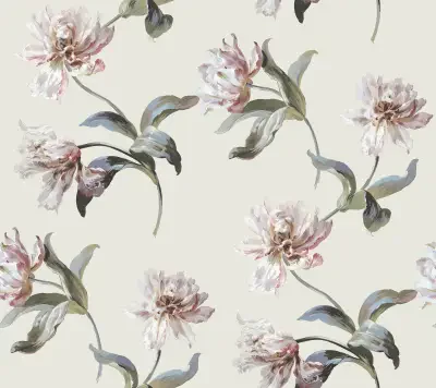 Large Parrot Tulip Neutral Peel & Stick Wallpaper