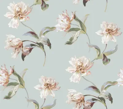 Large Parrot Tulip White Peel & Stick Wallpaper