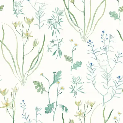 Watercolor Botanicals Premium Peel and Stick Wallpaper by York