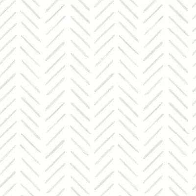 Painted Herringbone Off White Wallpaper