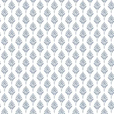 French Scallop Blue Wallpaper